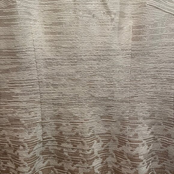 Classic MaxMara gold and cream midi darted sleeveless dress with split size 2 - Picture 9 of 16